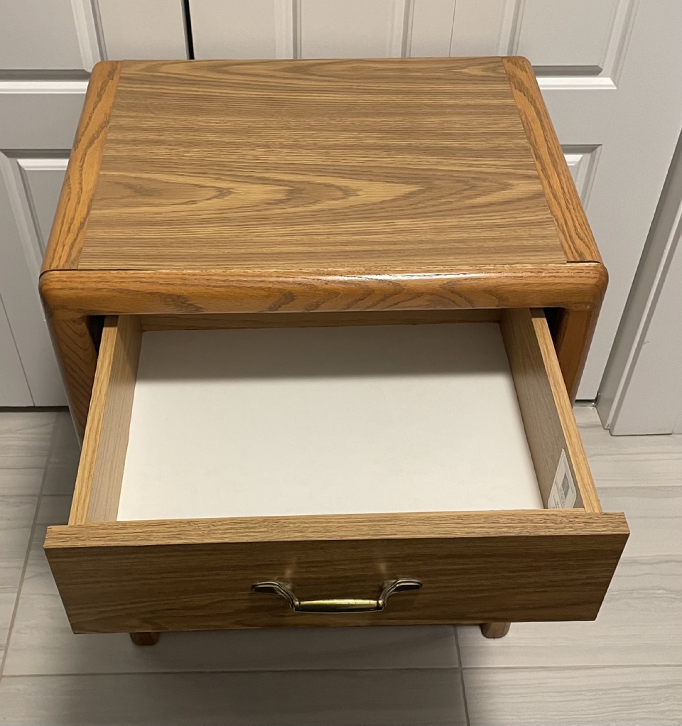 Wooden Nightstand with Drawer - photo 3