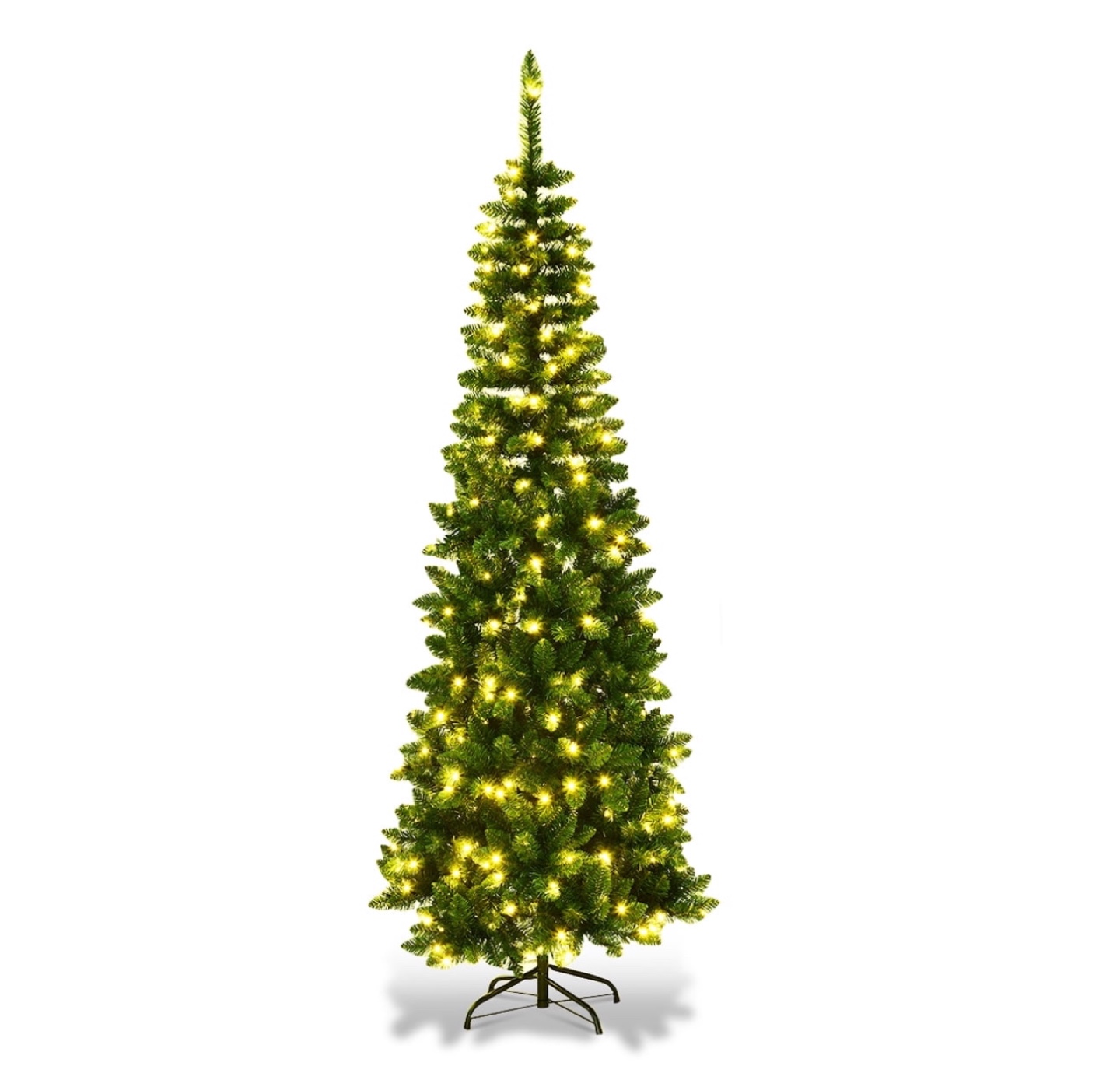 Pre-lit Slim Artificial Christmas Tree