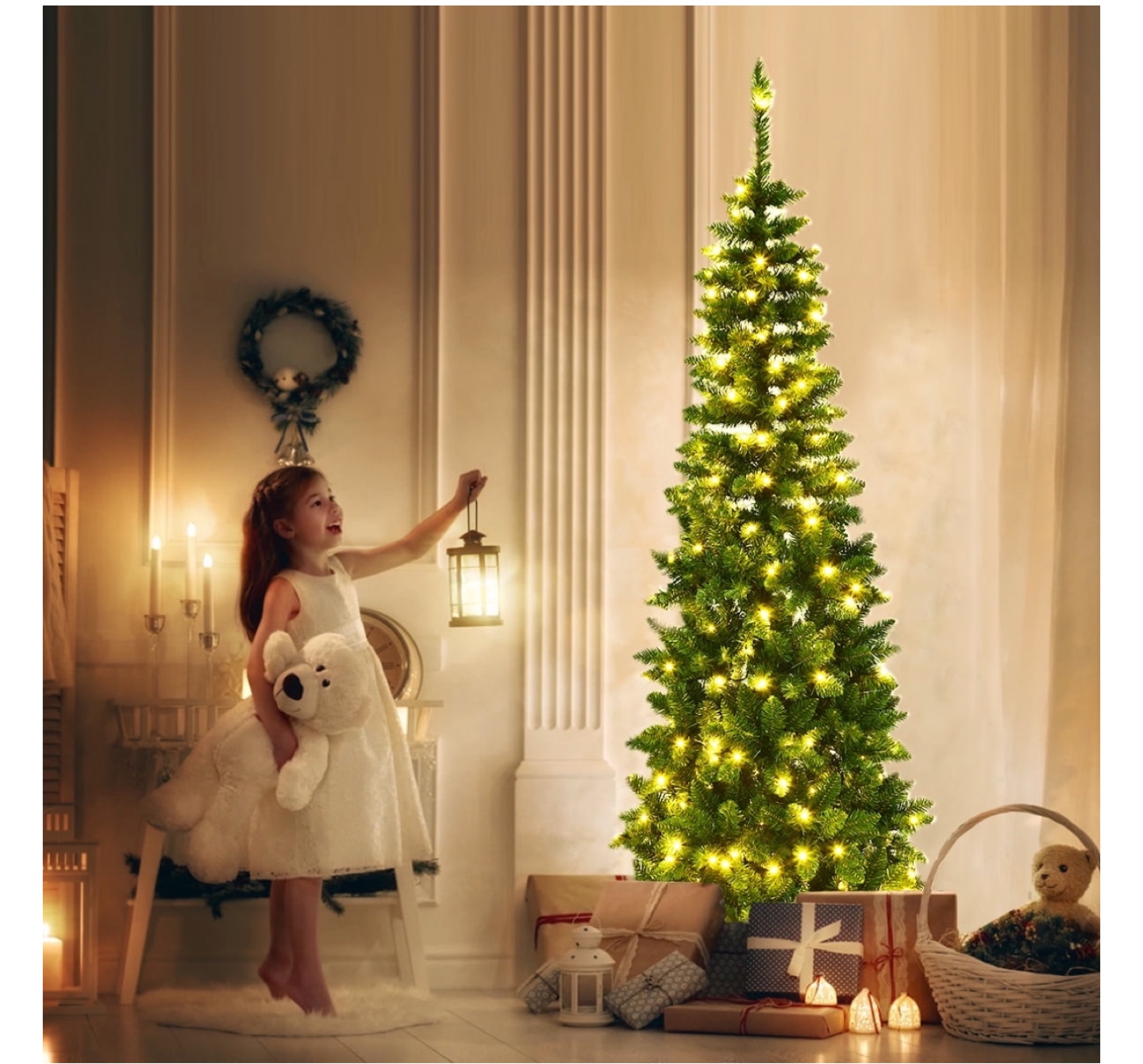Pre-lit Slim Artificial Christmas Tree - photo 2
