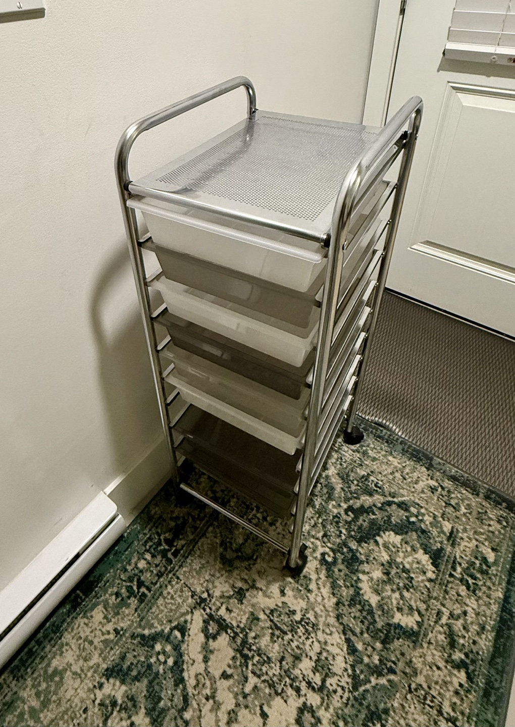 Metal Rolling Cart with Drawers - photo 2