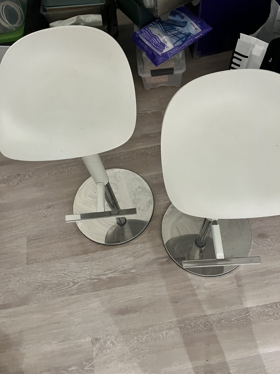 Set of 2 Ikea White Bar Stools