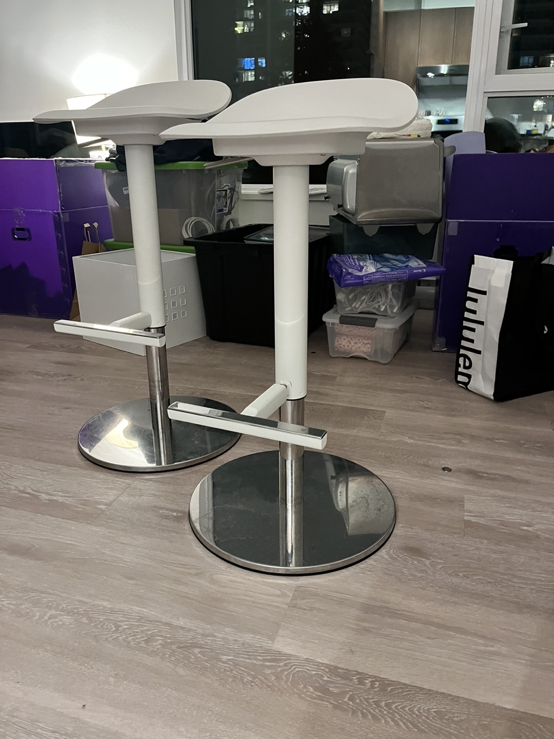 Set of 2 Ikea White Bar Stools - photo 3