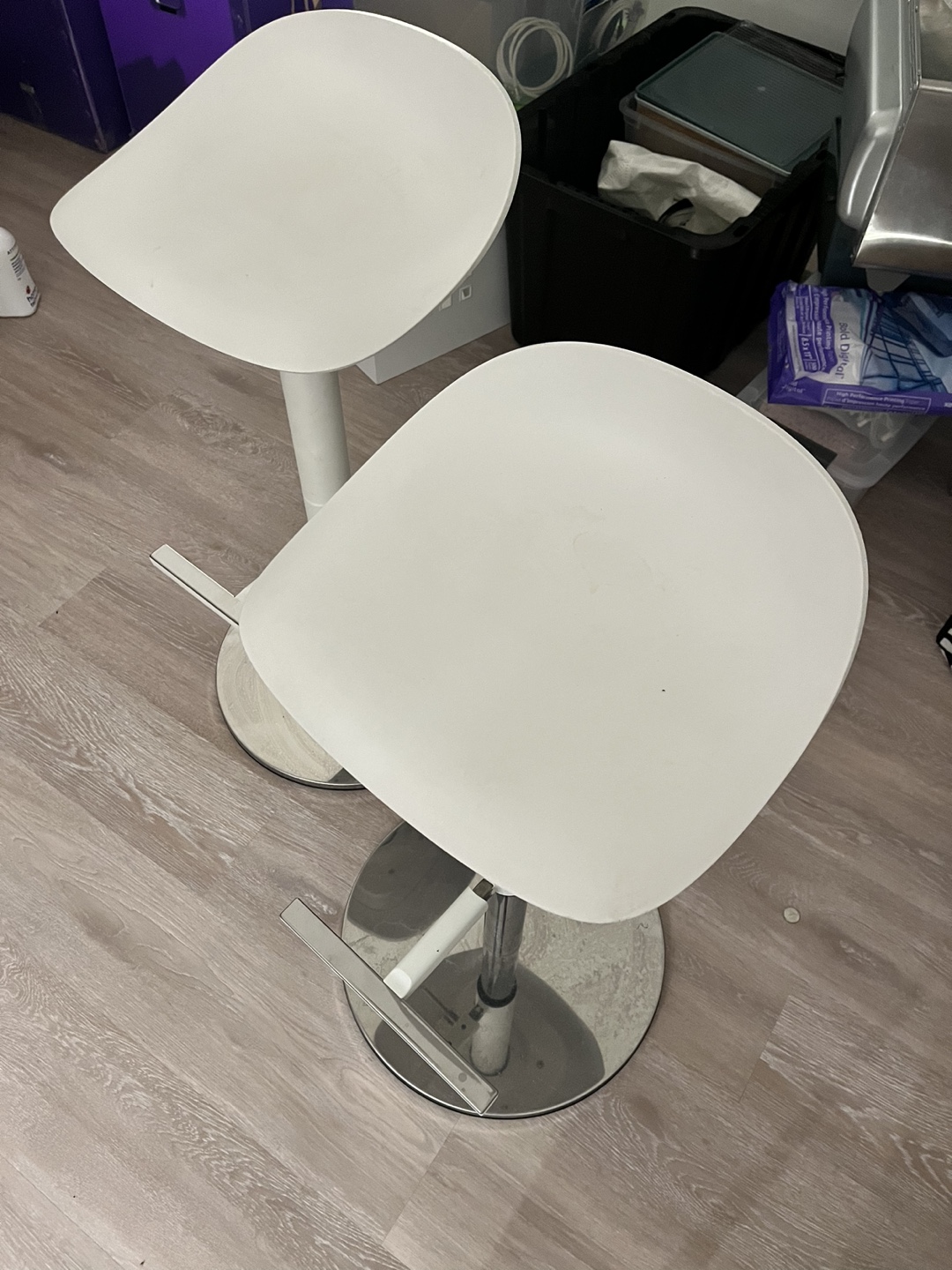 Set of 2 Ikea White Bar Stools - photo 4