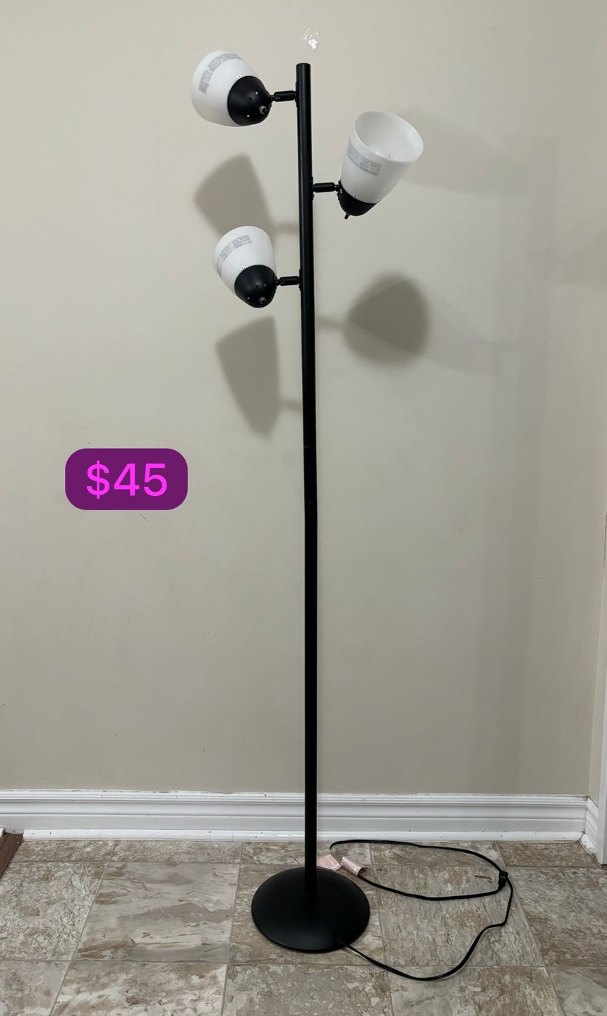 Black Floor Lamp with 3 Lights