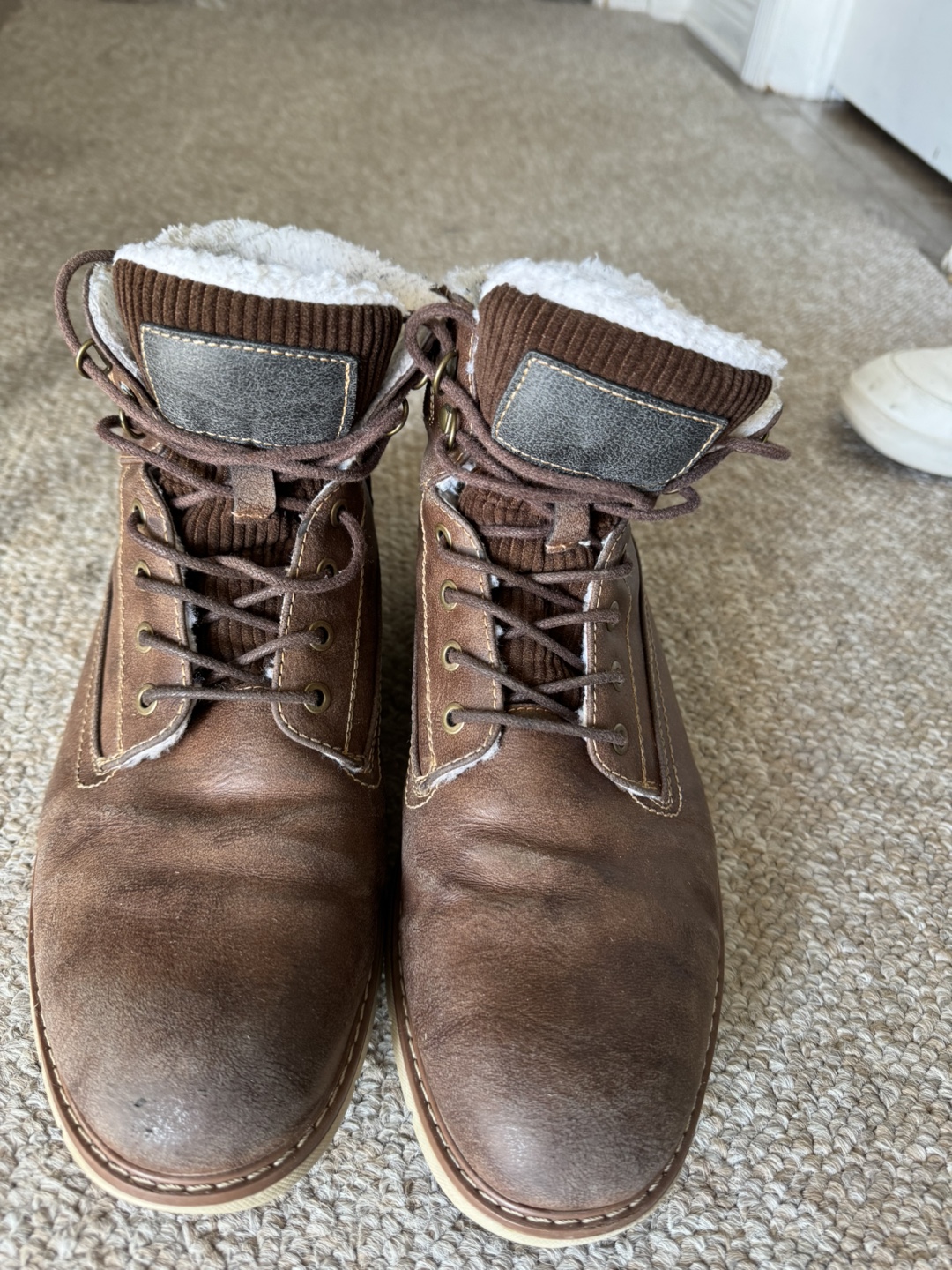 Brown Leather Winter Boots Size 42