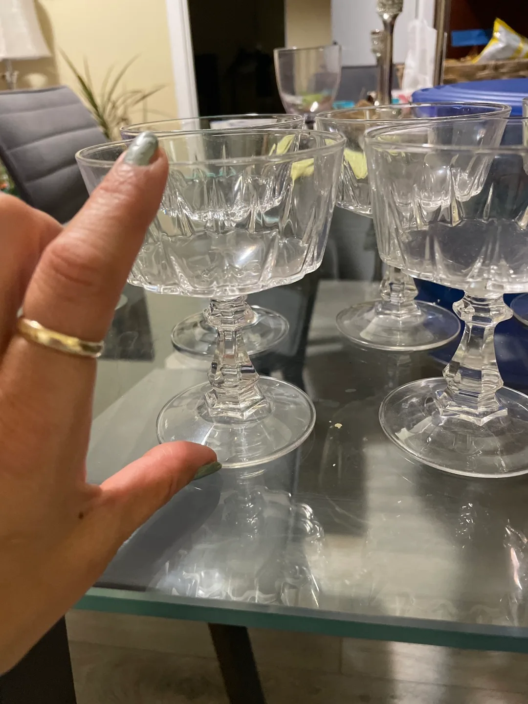 Xmas sale  Set of 5 Crystal dessert Flutes image indicator(3)