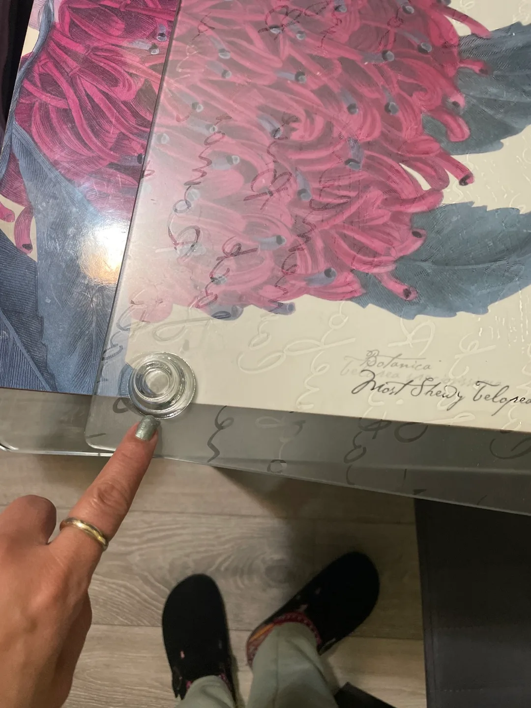 Square Glass Cheese board transparent with 4 foot image indicator(8)