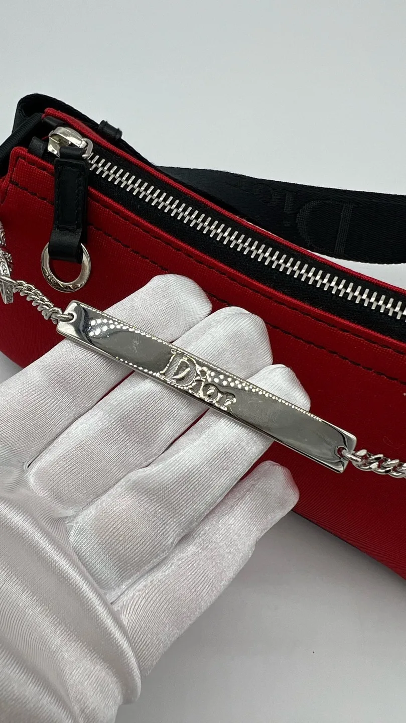 AUTHENTIC CHRISTIAN DIOR Hardcore Zip Shoulder Bag Jersey Small image indicator(7)