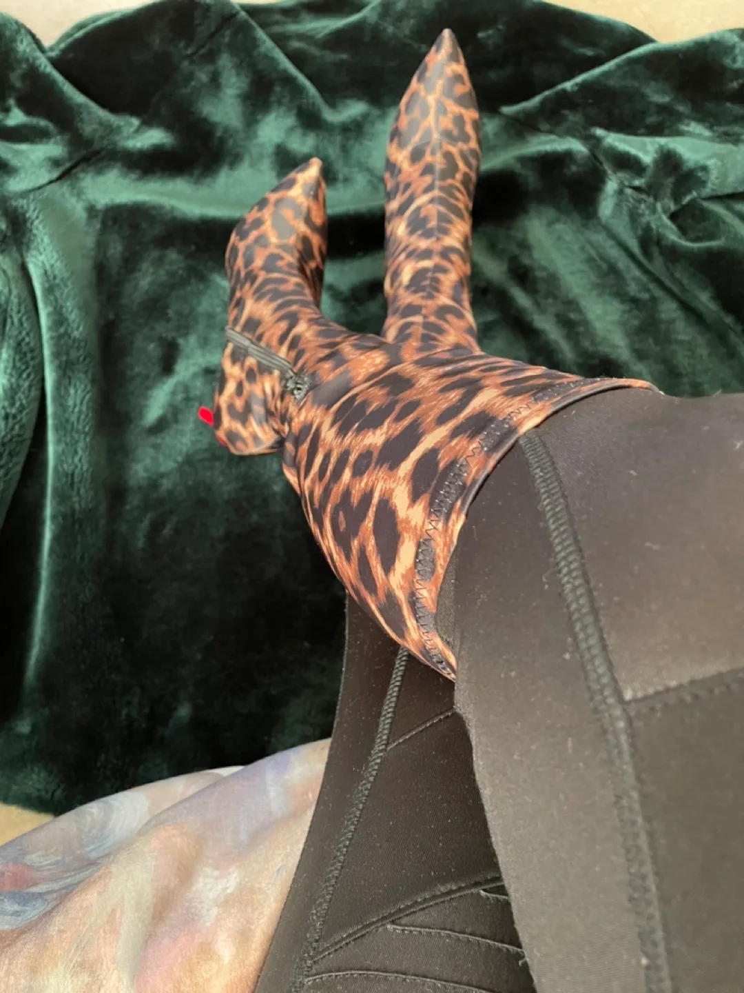 Leopard Print Knee-High Boots image indicator(2)