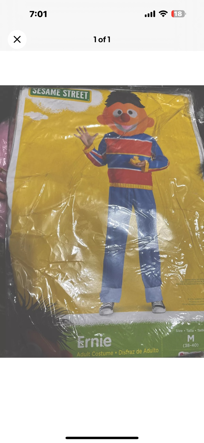 Sesame Street Ernie Adult Costume(used)
