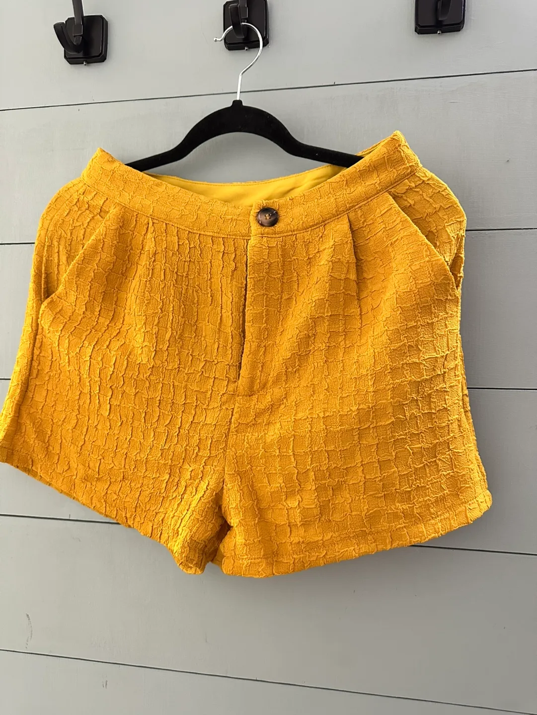 Yellow High Waisted Shorts thumbnail