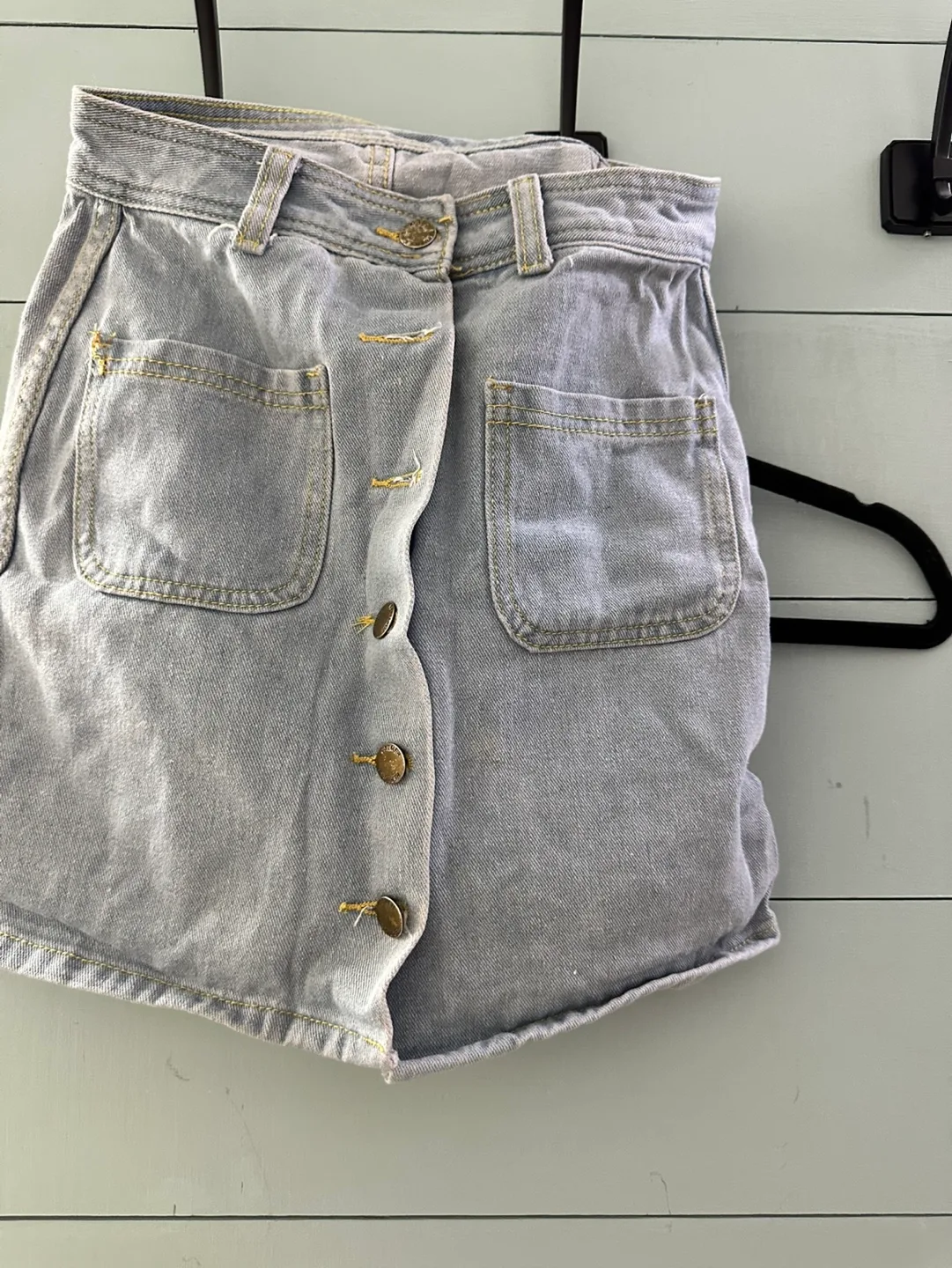 Light Wash Denim Mini Skirt thumbnail