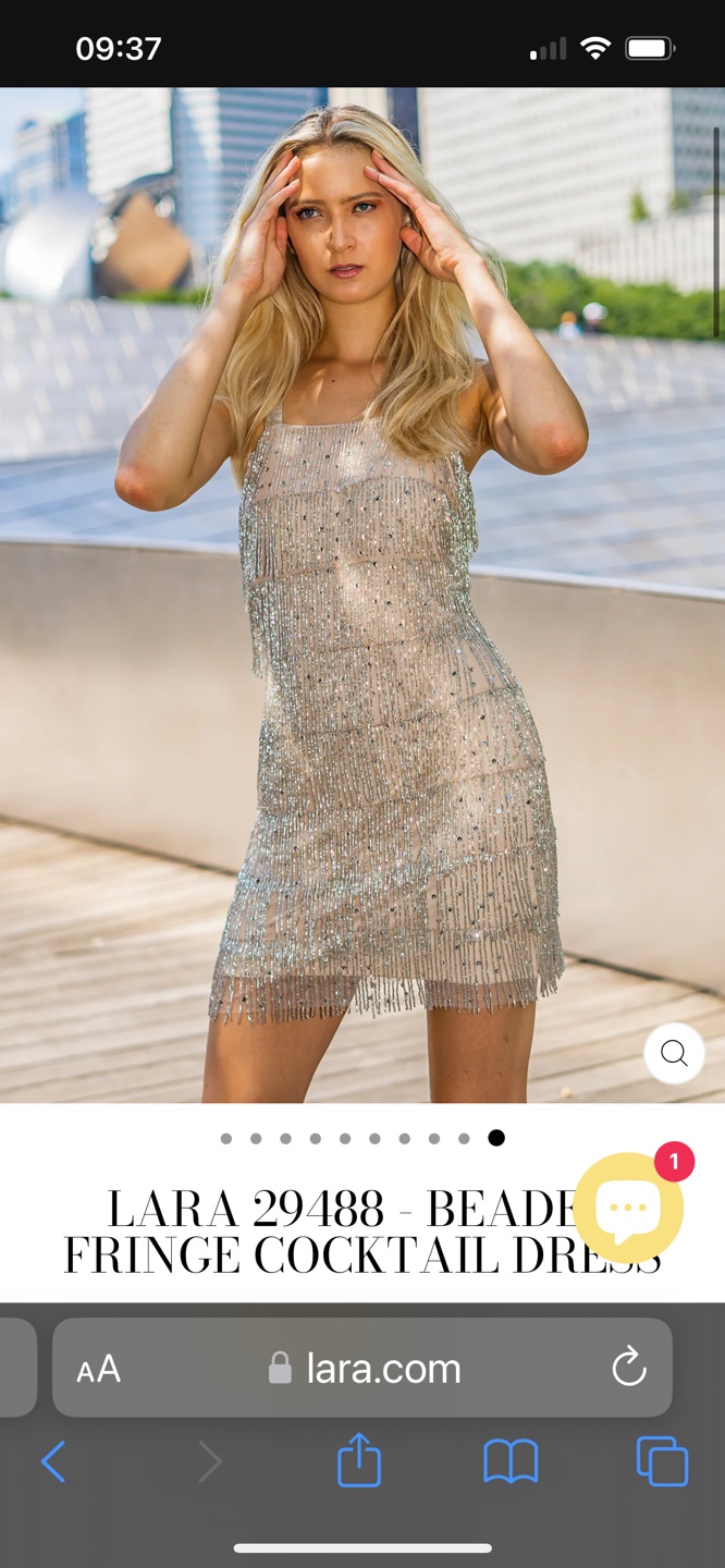 Lara Beaded Fringe Cocktail Dress Size 6