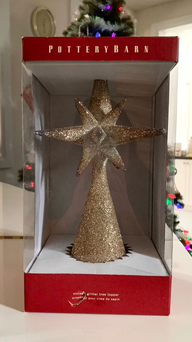 Pottery Barn Vintage Glitter Star & Tree Topper image indicator(5)