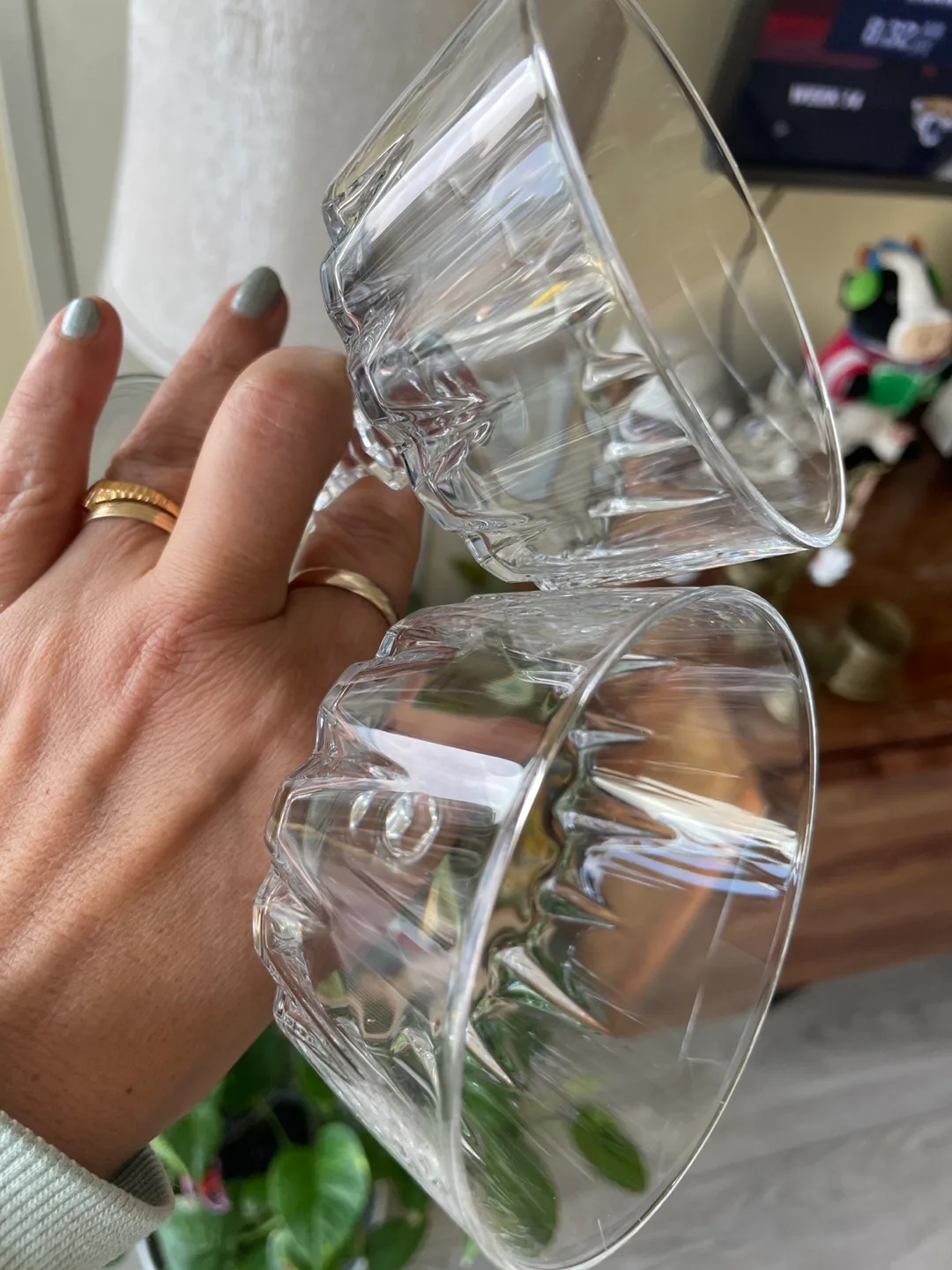 Xmas sale  Set of 5 Crystal dessert Flutes image indicator(5)