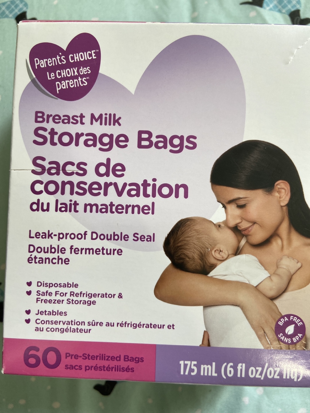 60 Breast Milk Storage Bags - Pre-Sterilized