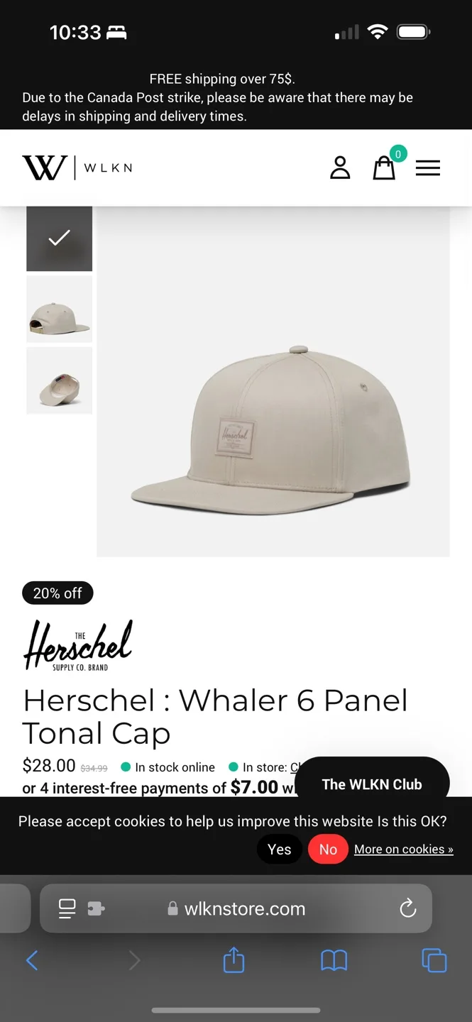 Herschel Supply Co. Tan Snapback Hat image indicator(6)
