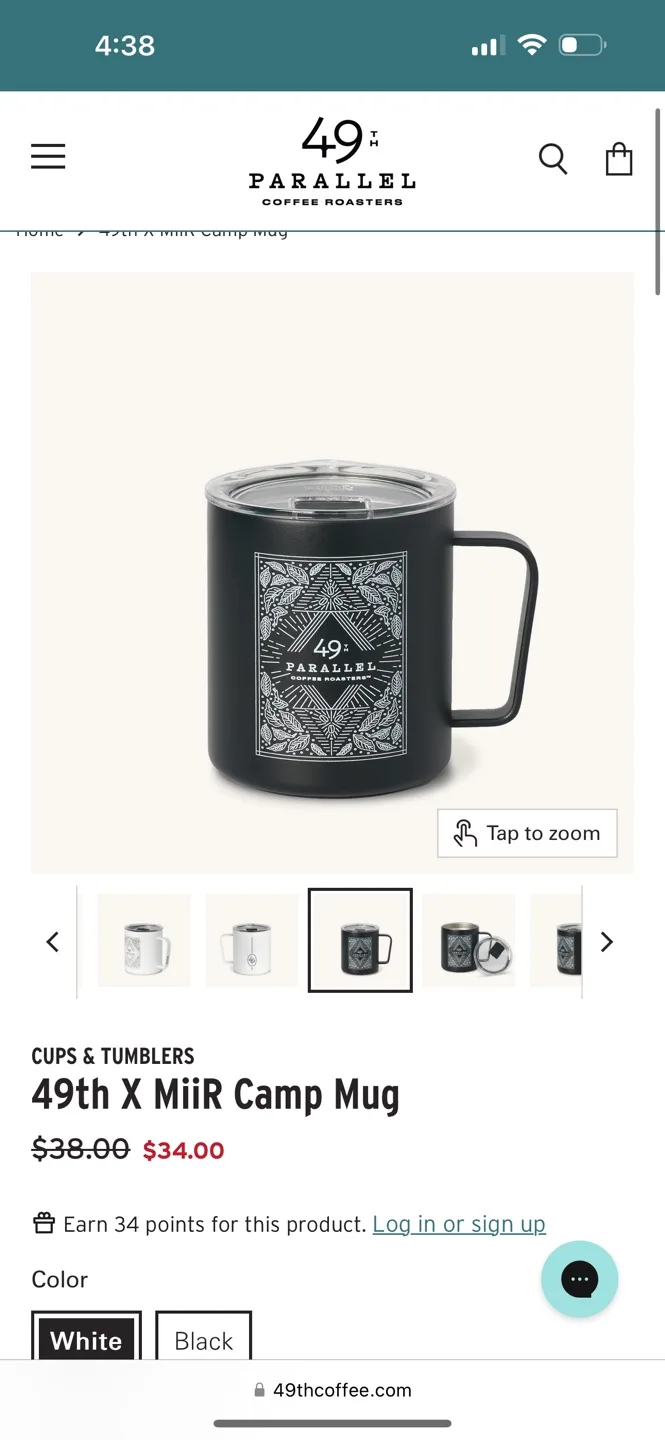 49th Parallel x Miir Camp Mug - Black thumbnail