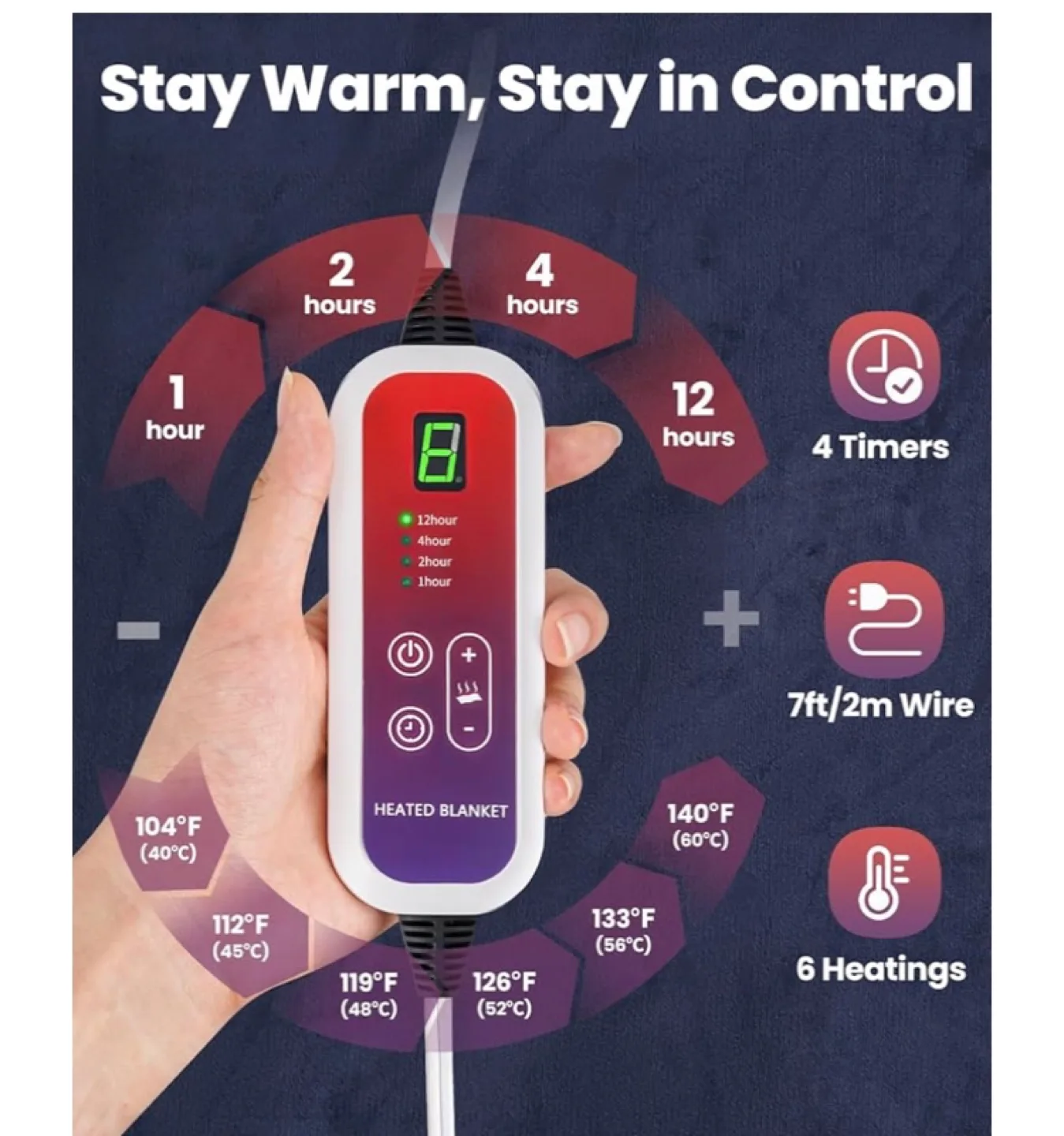 Electric Heated Blanket,great Christmas gift image indicator(3)