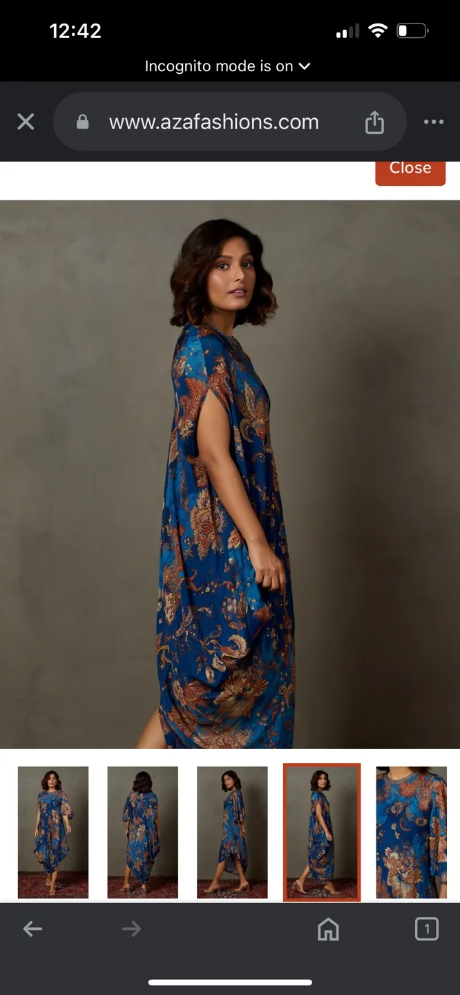 Indian Designer Ritu Kumar Floral Kaftan Dress image indicator(2)
