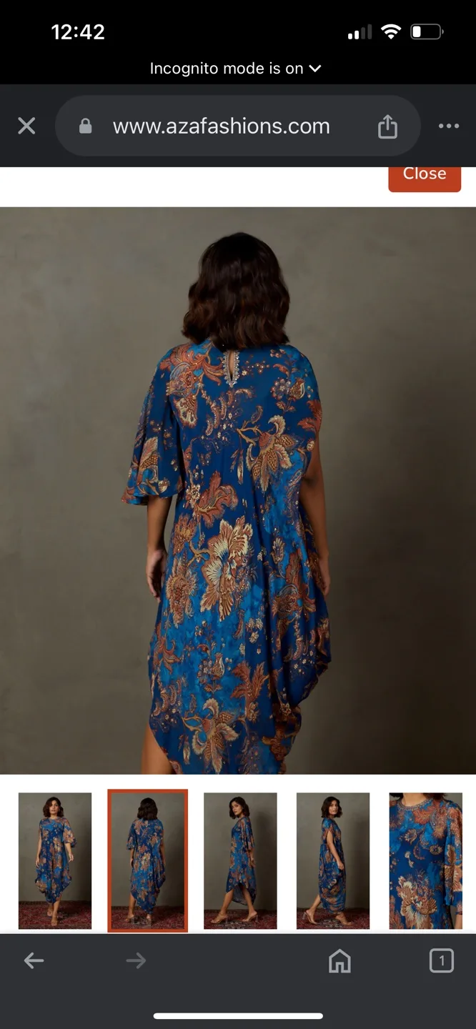 Indian Designer Ritu Kumar Floral Kaftan Dress image indicator(4)