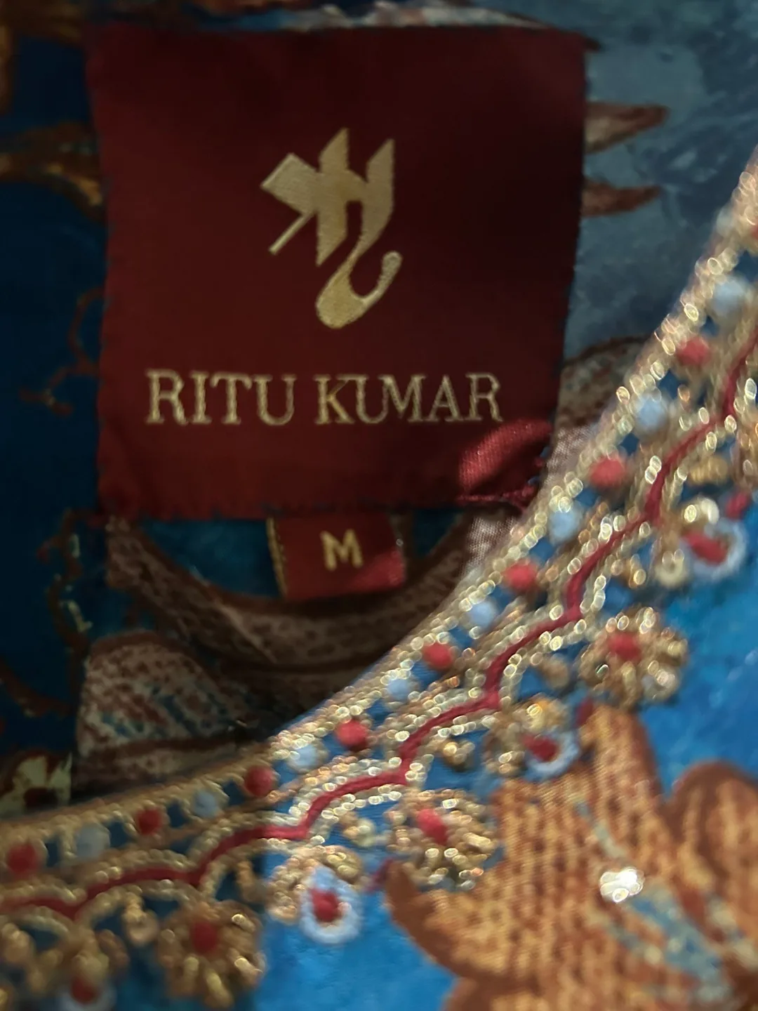 Indian Designer Ritu Kumar Floral Kaftan Dress image indicator(5)