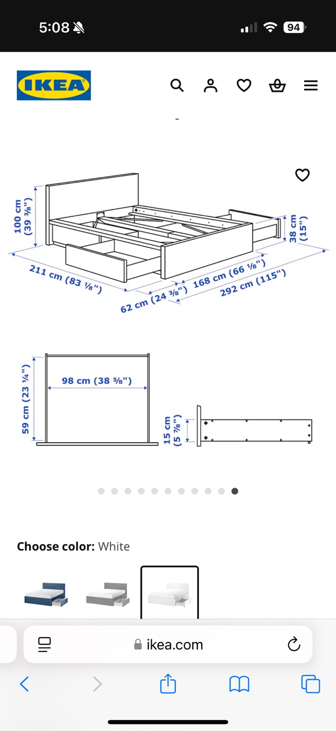 IKEA MALM Queen Bed Frame with Storage - photo 5