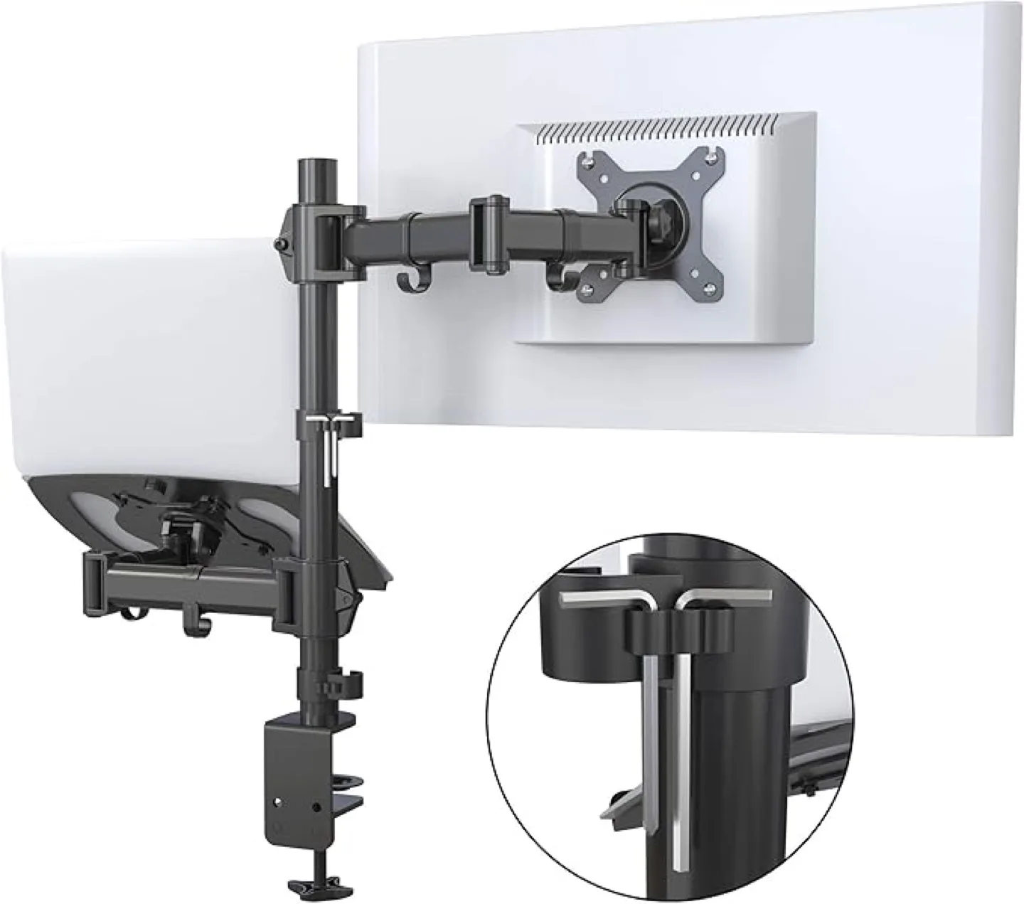 Dual Monitor Desk Mount with Laptop Stand image indicator(4)