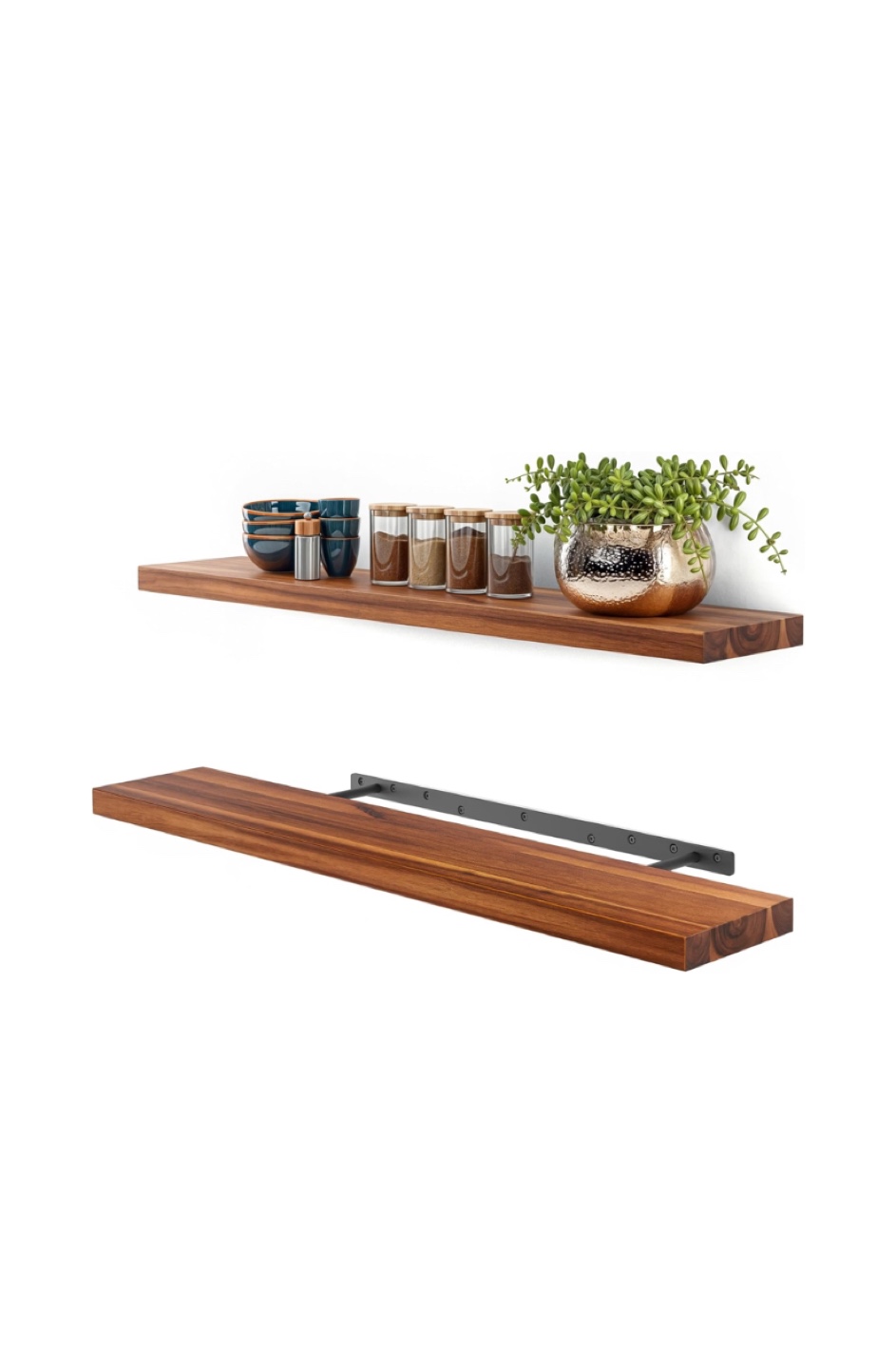 2 Floating Shelves, 36 Inch, Rustic Wood - New - photo 2