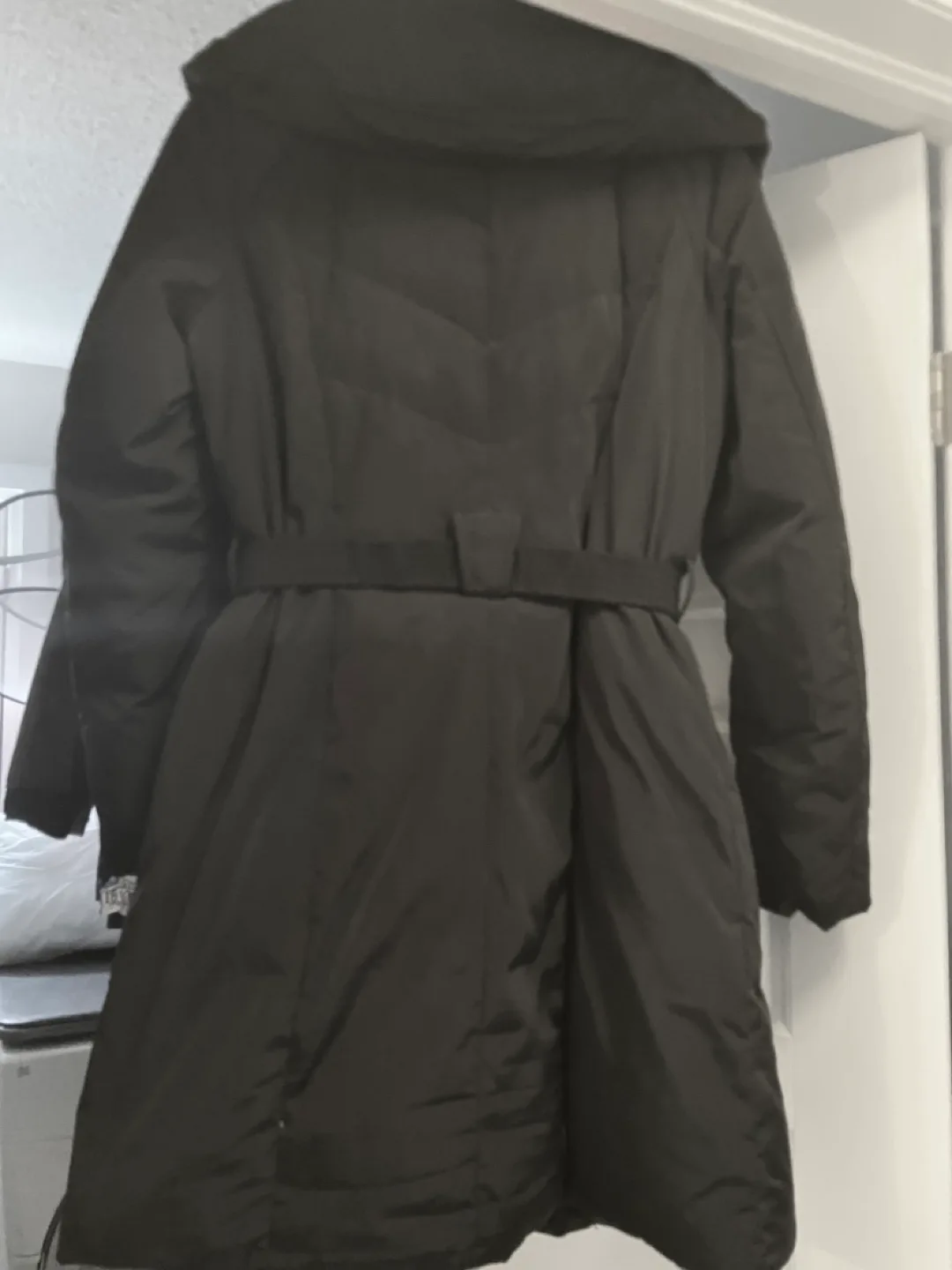 Cole Haan Black Mid-Lengthy Puffer Coat image indicator(2)