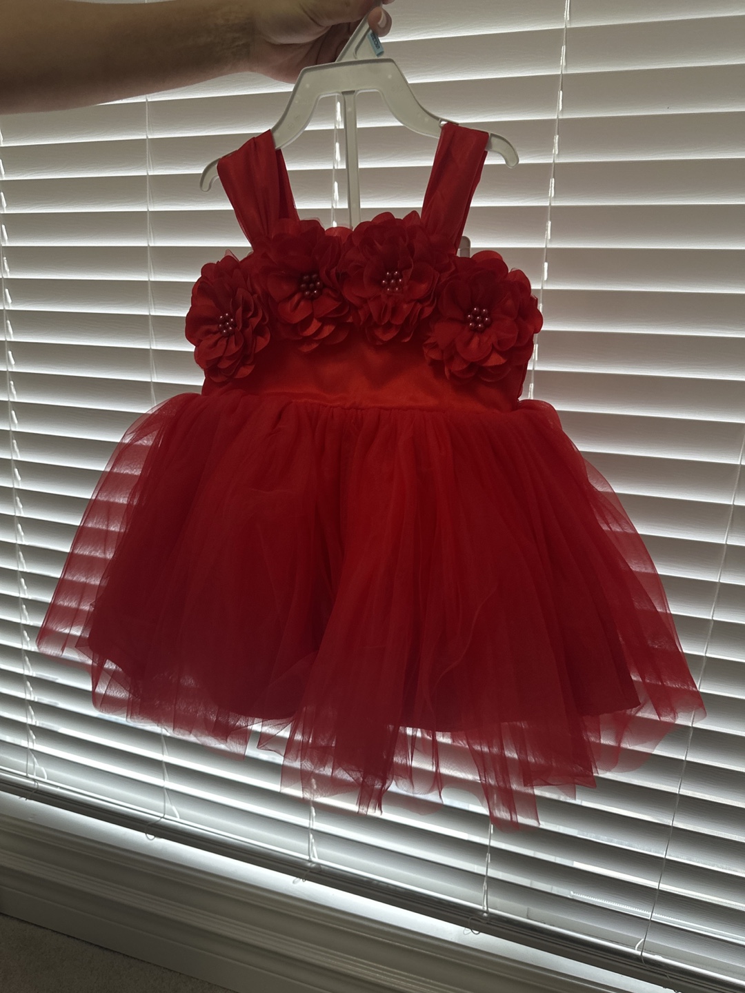 Red Flower Girl Dress