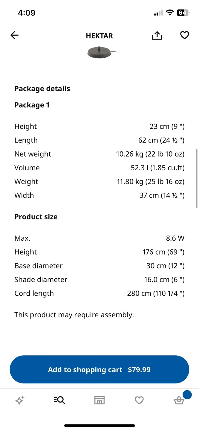 IKEA HEKTAR Floor Lamp image indicator(3)