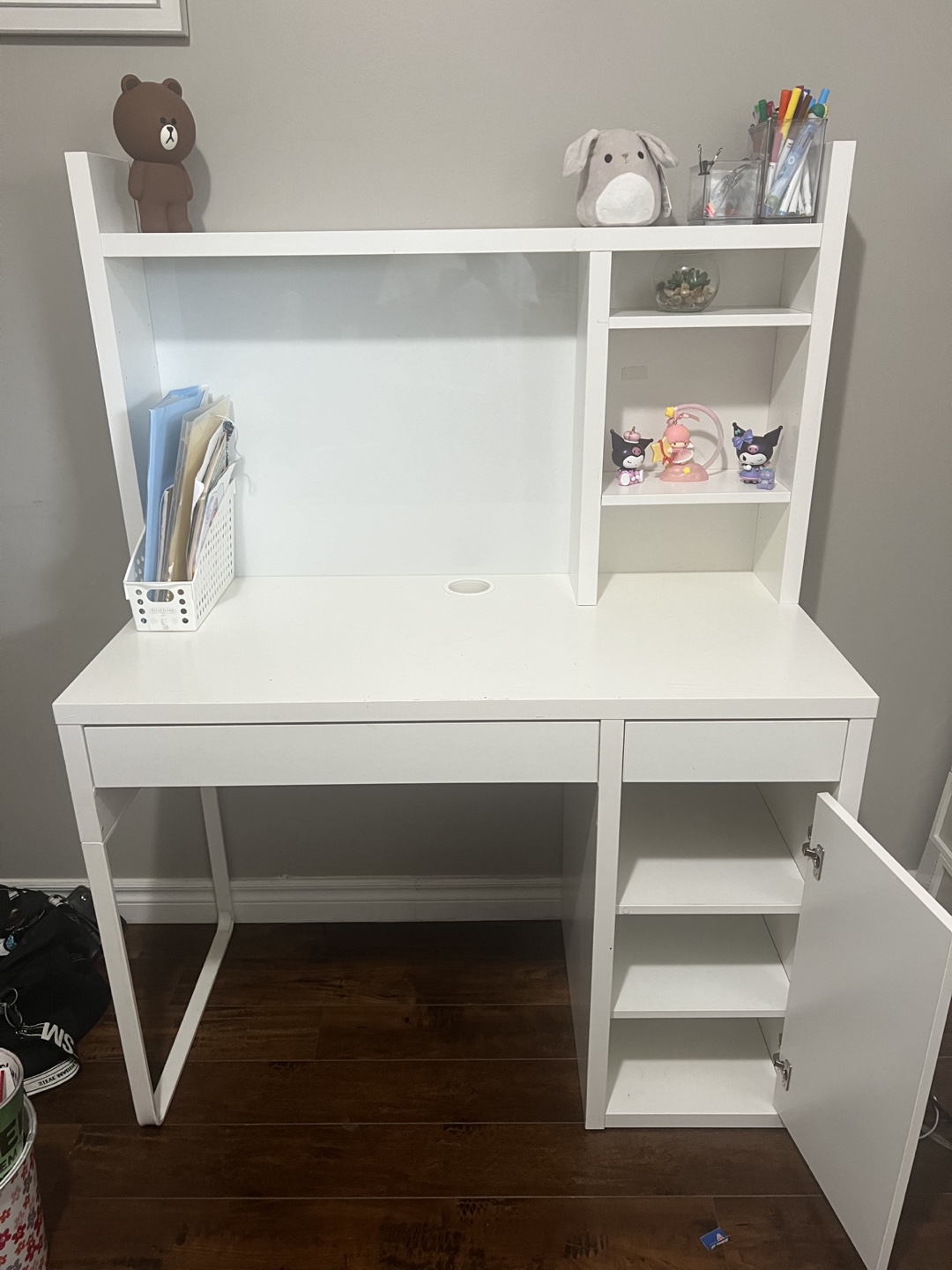 Ikea White Desk with Hutch - photo 3