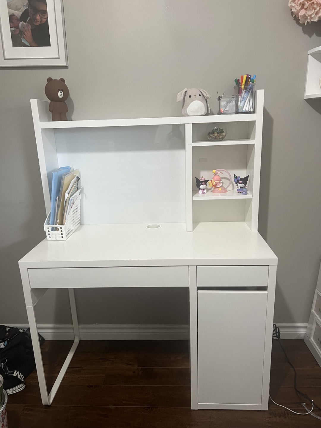 Ikea White Desk with Hutch - photo 4