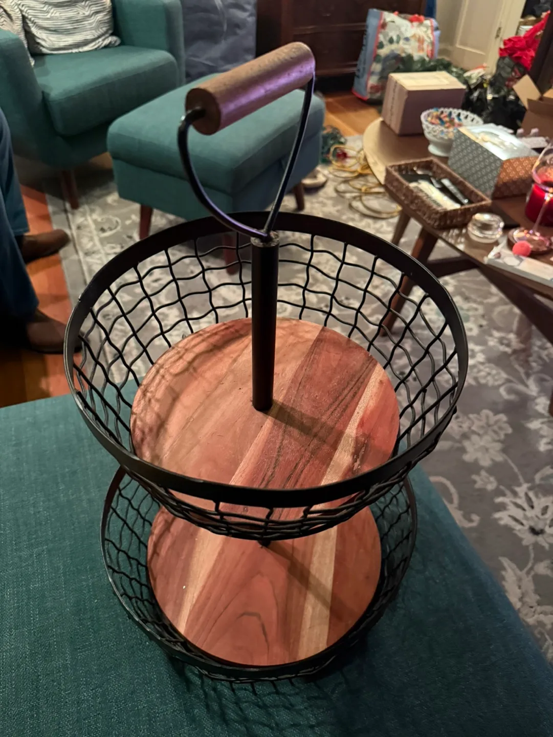 Two Tier Wire Basket Stand thumbnail