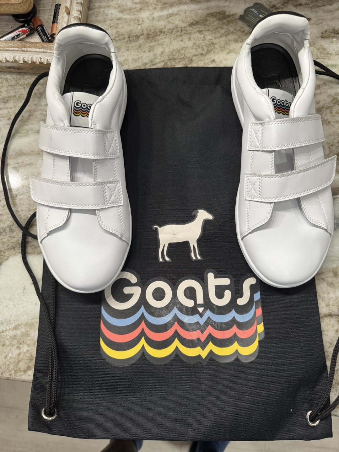 Goats White Leather Sneakers Size 10.5 - photo 4