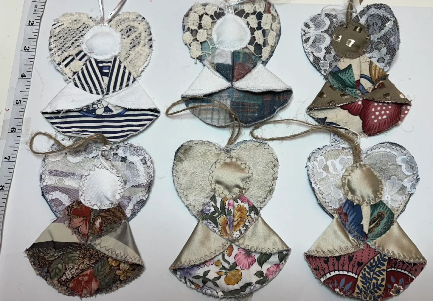 Handmade Denim Bird and Angel Ornaments image indicator(2)