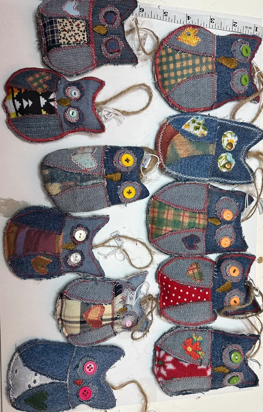 Handmade Denim Bird and Angel Ornaments image indicator(4)