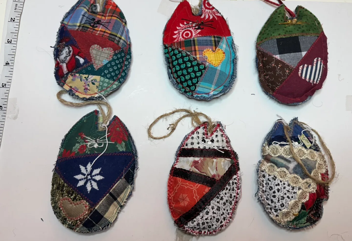 Handmade Denim Bird and Angel Ornaments image indicator(8)