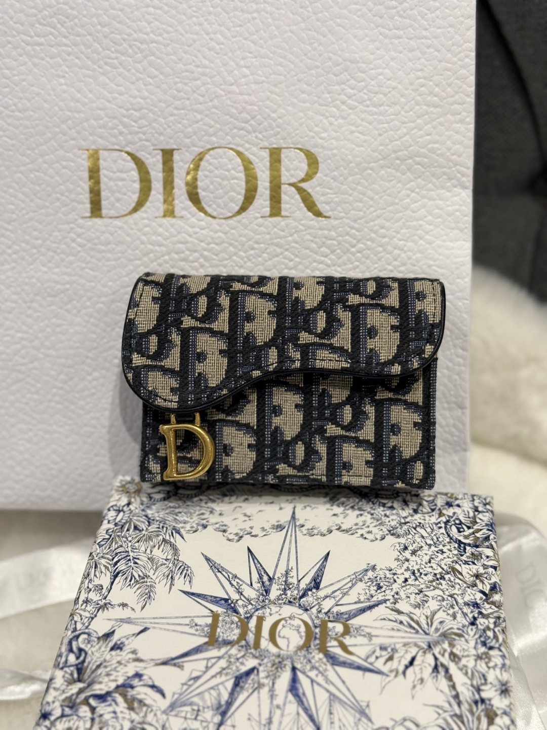 Dior Saddle bloom card holder