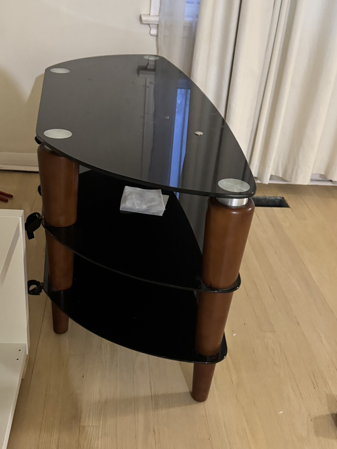 Black Tempered Glass TV Stand, no dents