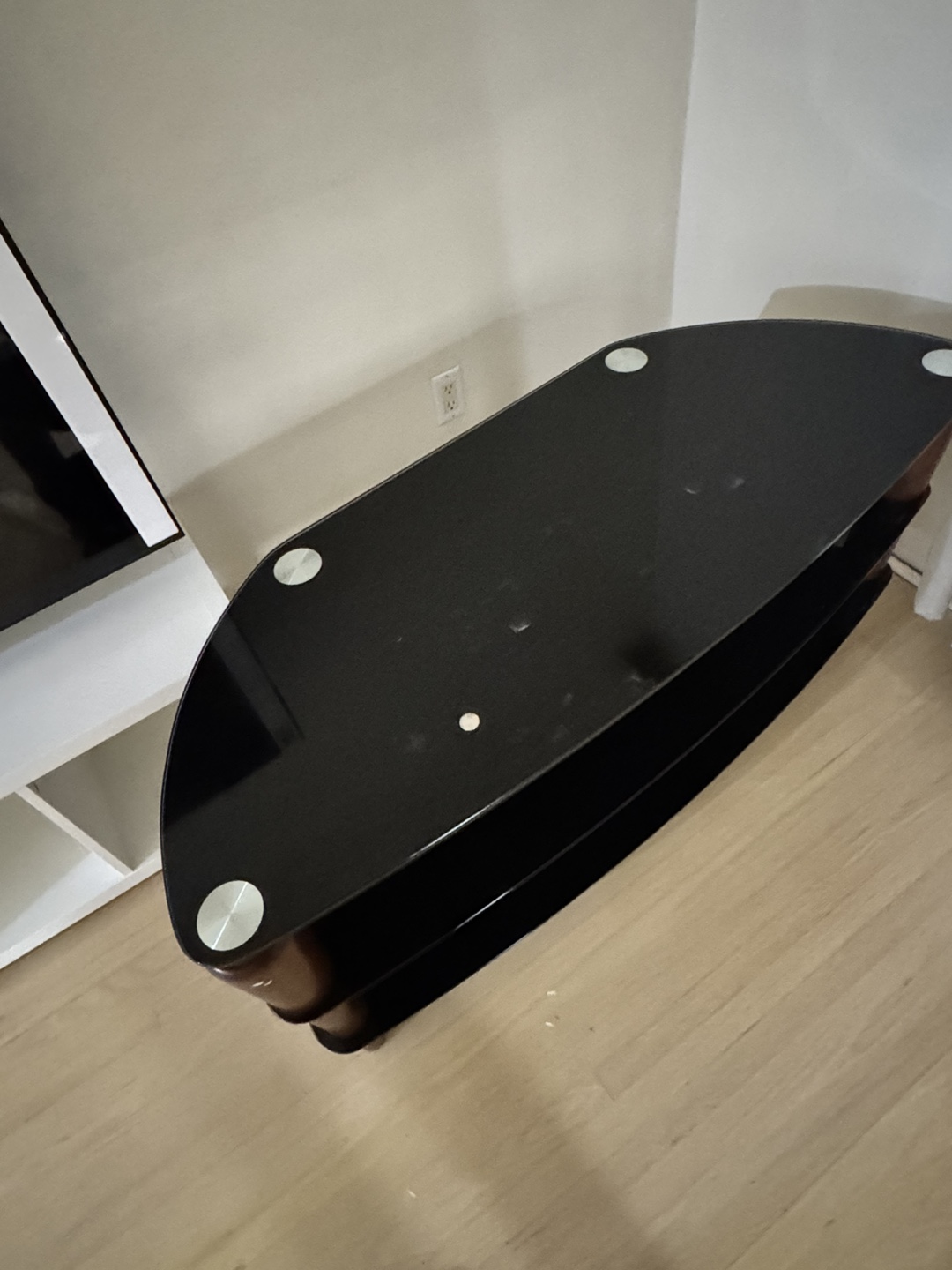 Black Tempered Glass TV Stand, no dents - photo 4