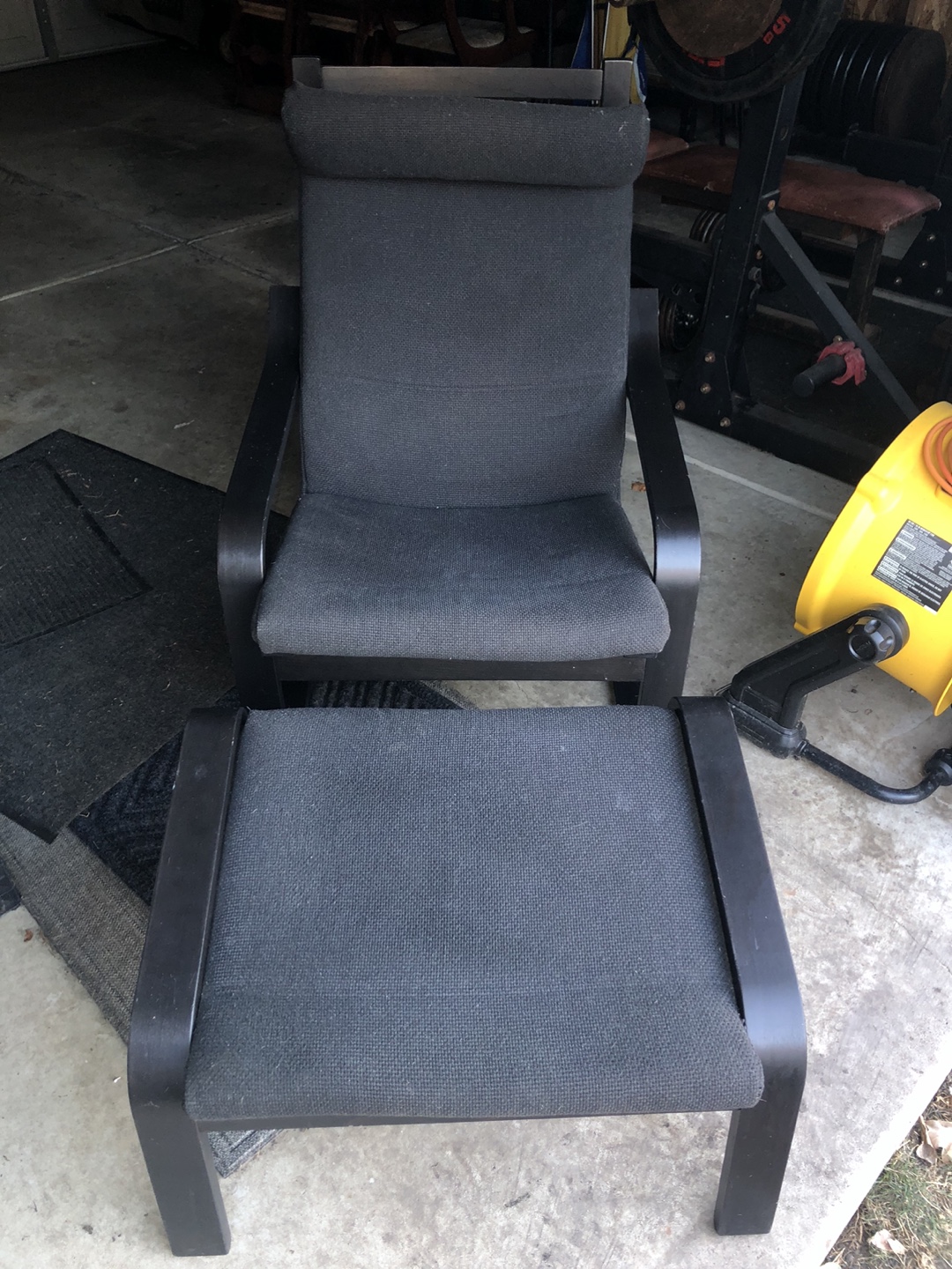 IKEA Poang Chair and Ottoman