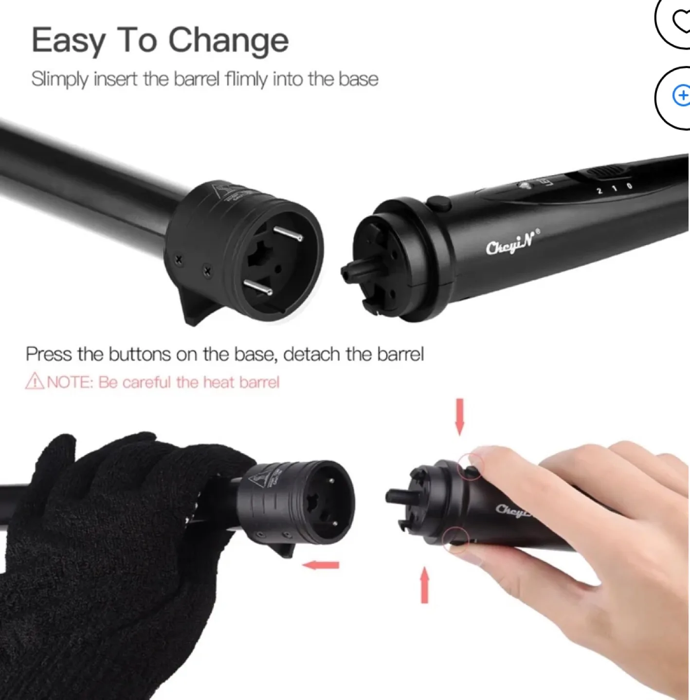 CkeyiN 5 in 1 Hair Curling Set image indicator(6)