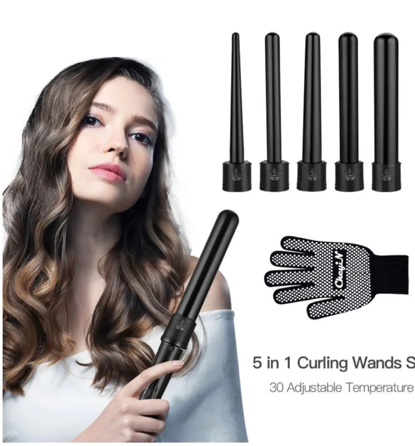 CkeyiN 5 in 1 Hair Curling Set image indicator(5)