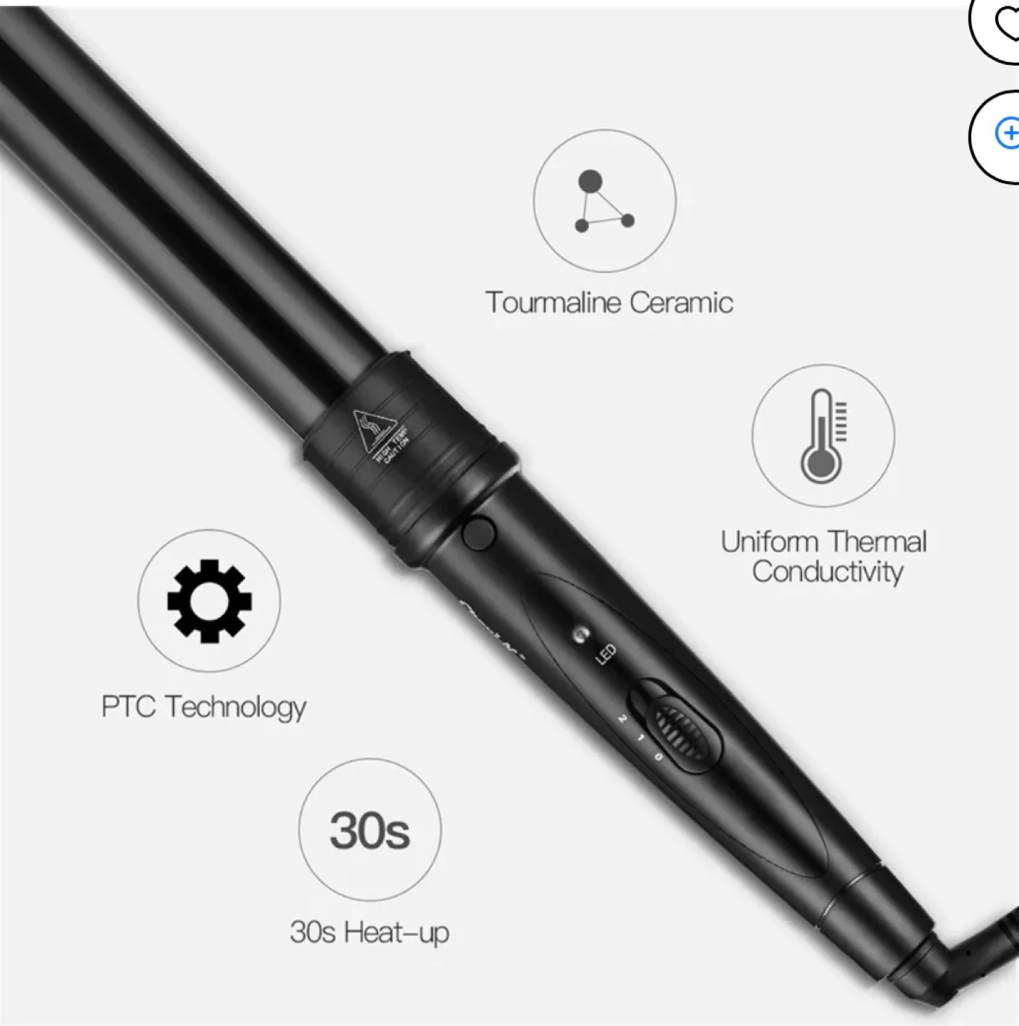 CkeyiN 5 in 1 Hair Curling Set image indicator(2)