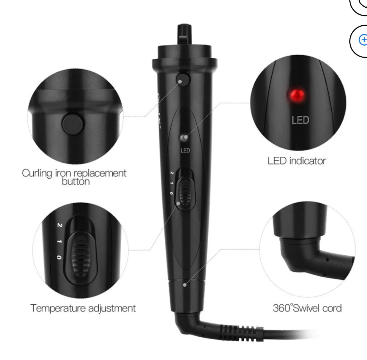 CkeyiN 5 in 1 Hair Curling Set image indicator(7)