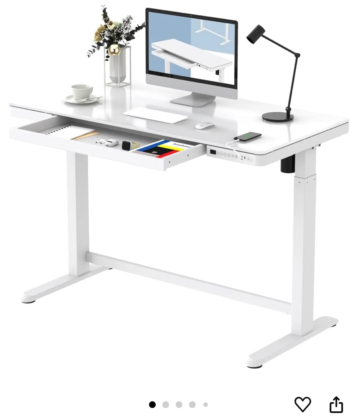 White Electric Standing Desk (never used) thumbnail