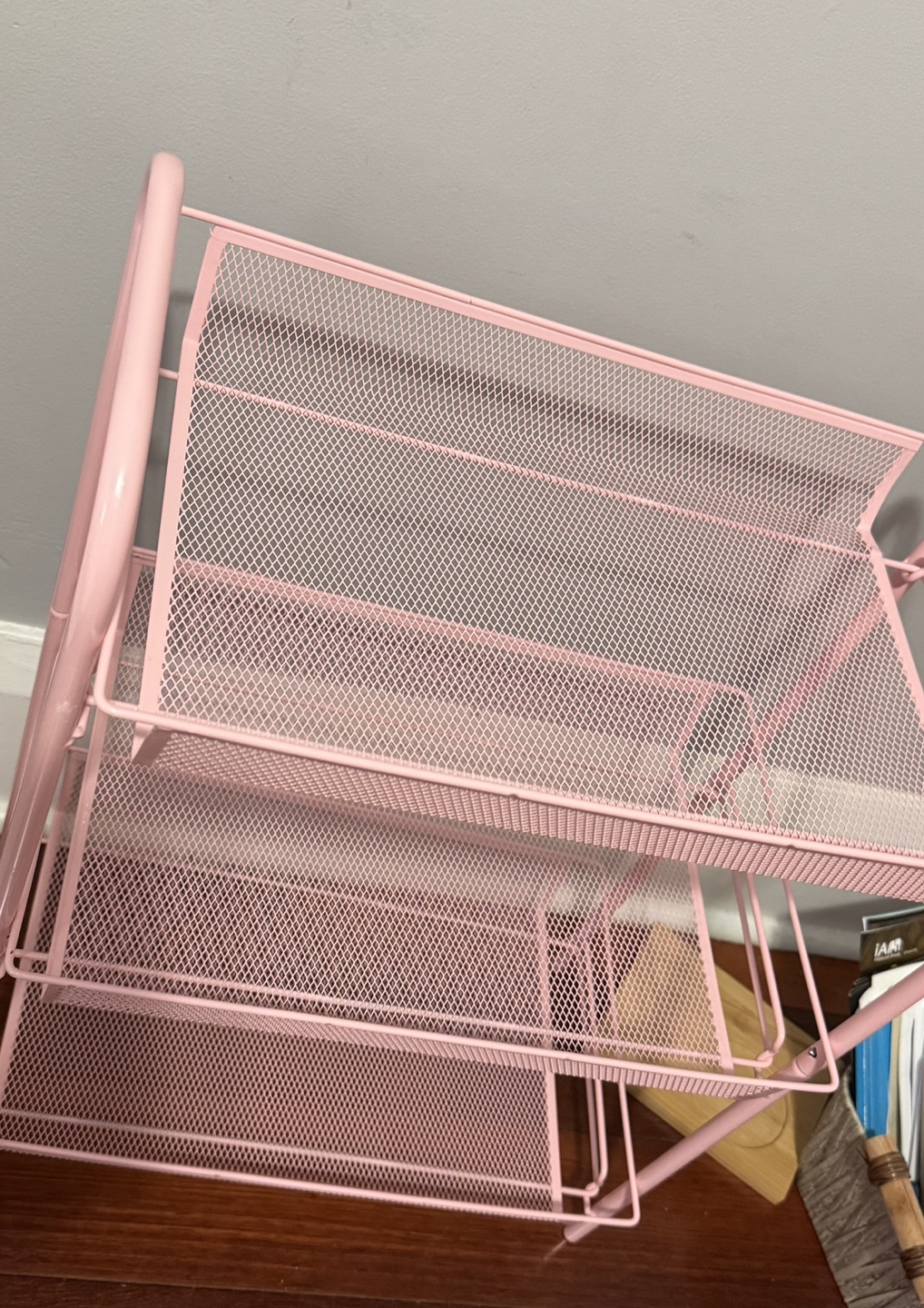 Pink 3-Tier Rolling Utility Cart - photo 4