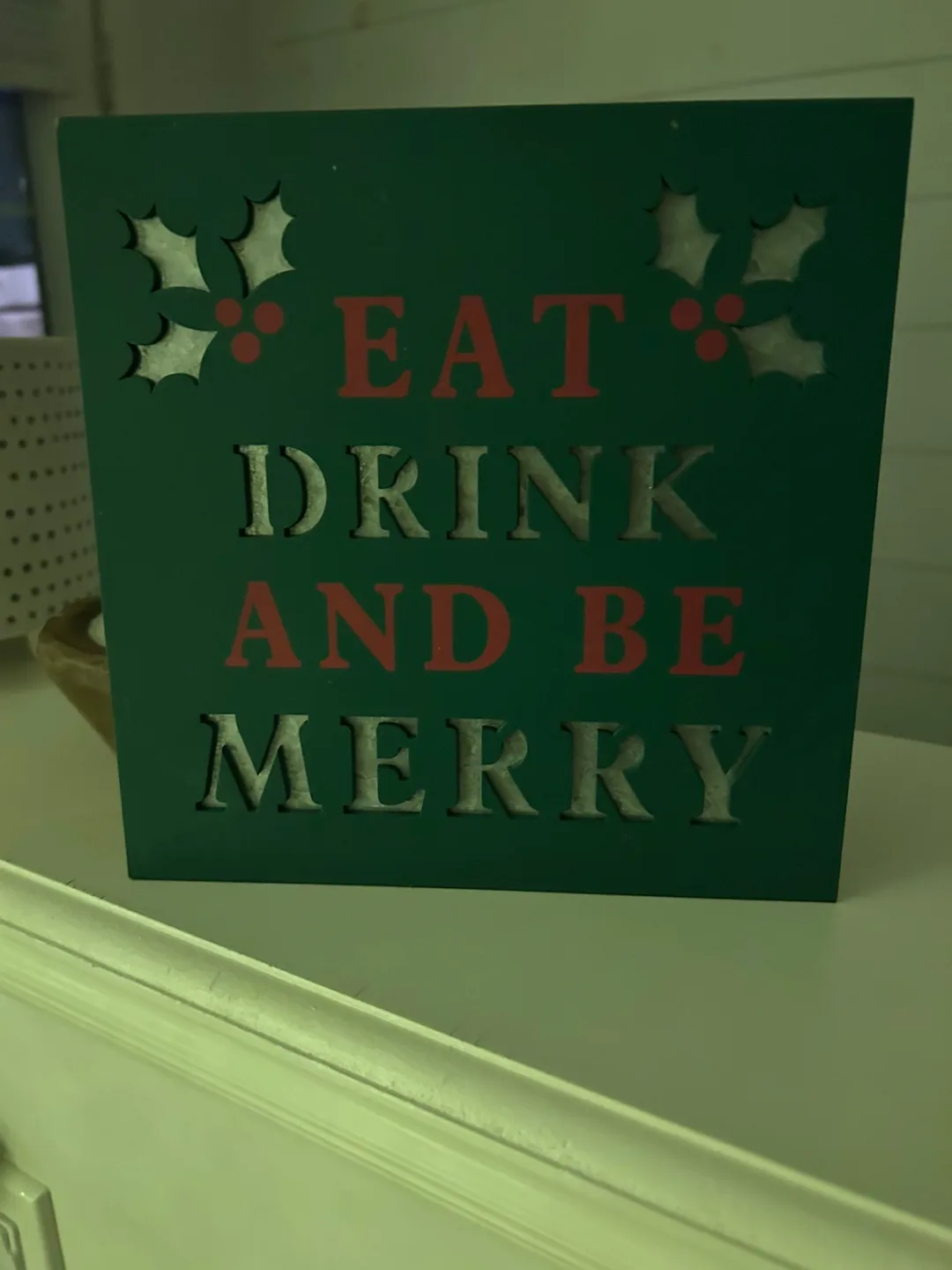 Eat, Drink & Be Merry Wooden Sign thumbnail